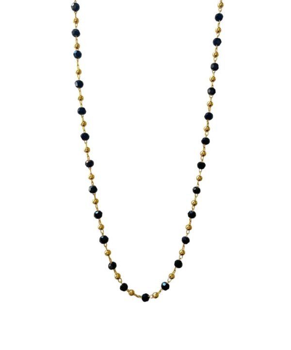 Black Stripped Chain, Gold Vermeil - Image 2