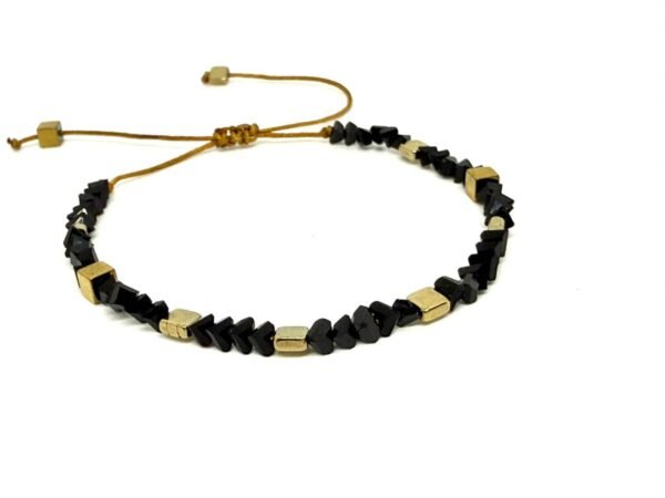 Black and gold stones bracelet
